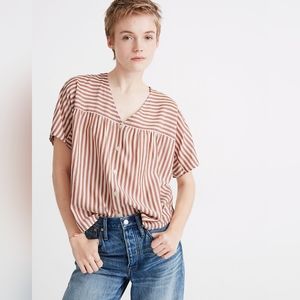 Madewell Rhyme Button-Front Top in Stripe Play